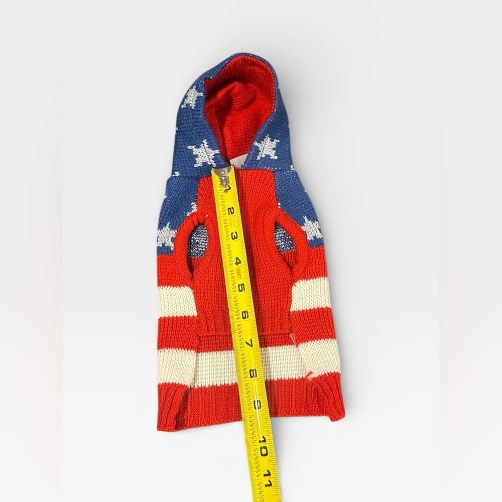 NWOT Worthy Dog American Flag Knit Sweater XS - Picture 4 of 7